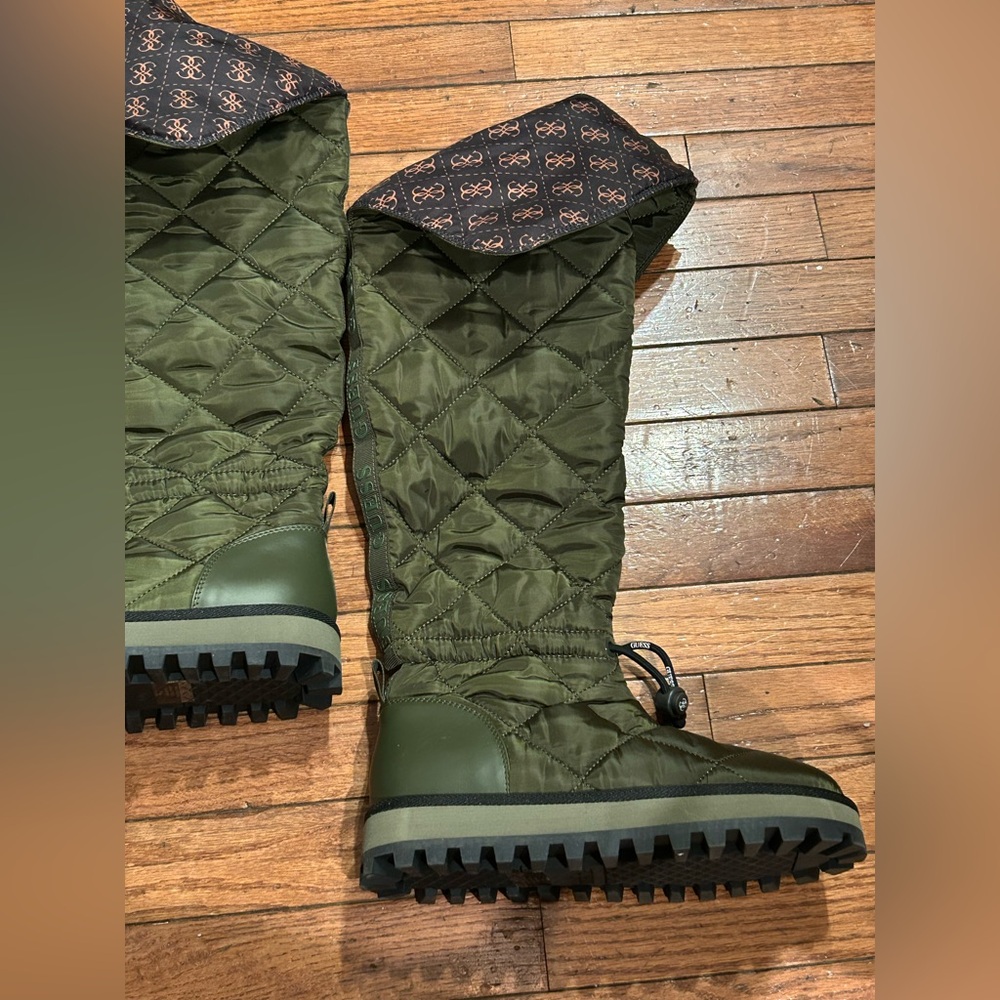Guess Olive Green Quilted Winter Boots size 7.5 new - Picture 10 of 16